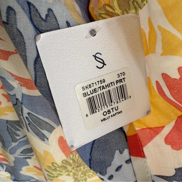 NWT Skye Nelly Kaftan, Blue/Tahiti Print, One Size - Picture 5 of 7